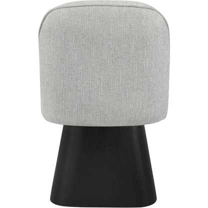Marlowe Grey Linen Textured Fabric Upholstered Swivel Dining Side Chair