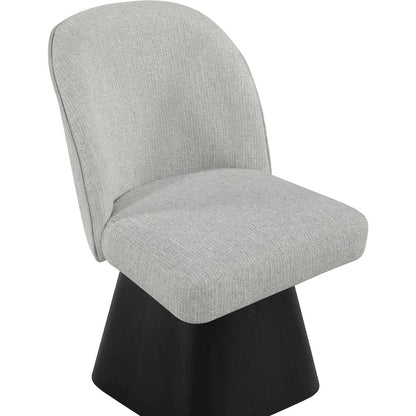 Marlowe Grey Linen Textured Fabric Upholstered Swivel Dining Side Chair