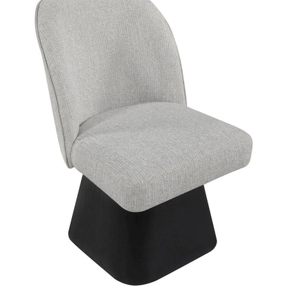 Marlowe Grey Linen Textured Fabric Upholstered Swivel Dining Side Chair