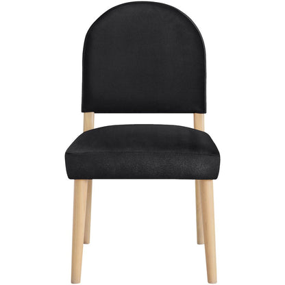 Varinelle Black Velvet Upholstered Dining Chair, Set of 2