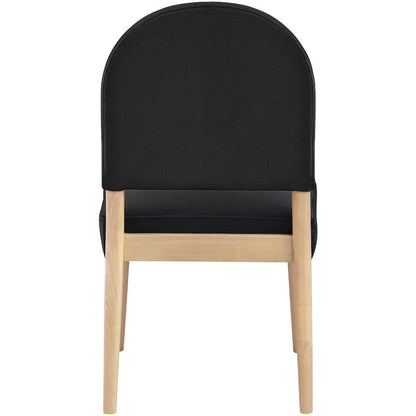 Varinelle Black Velvet Upholstered Dining Chair, Set of 2