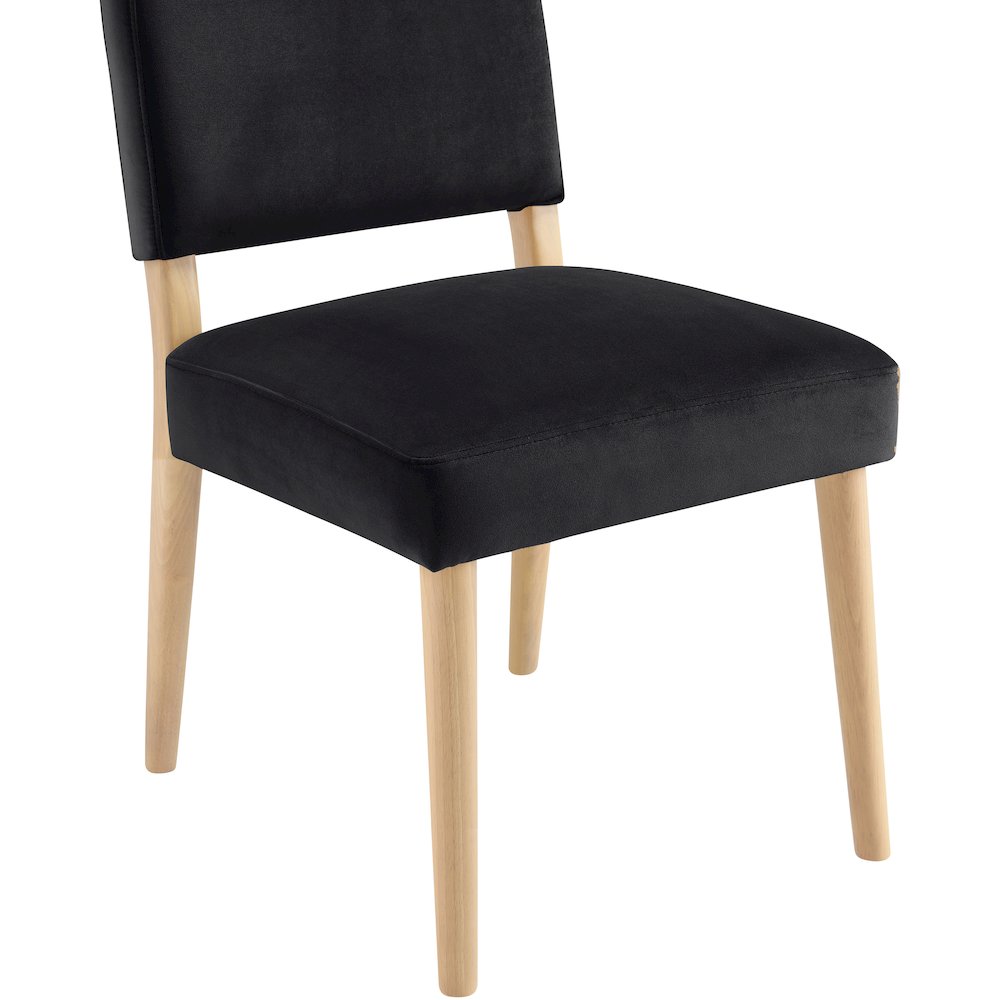 Varinelle Black Velvet Upholstered Dining Chair, Set of 2
