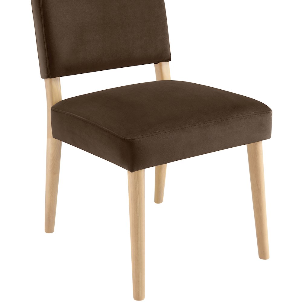 Varinelle Brown Velvet Upholstered Dining Chair, Set of 2