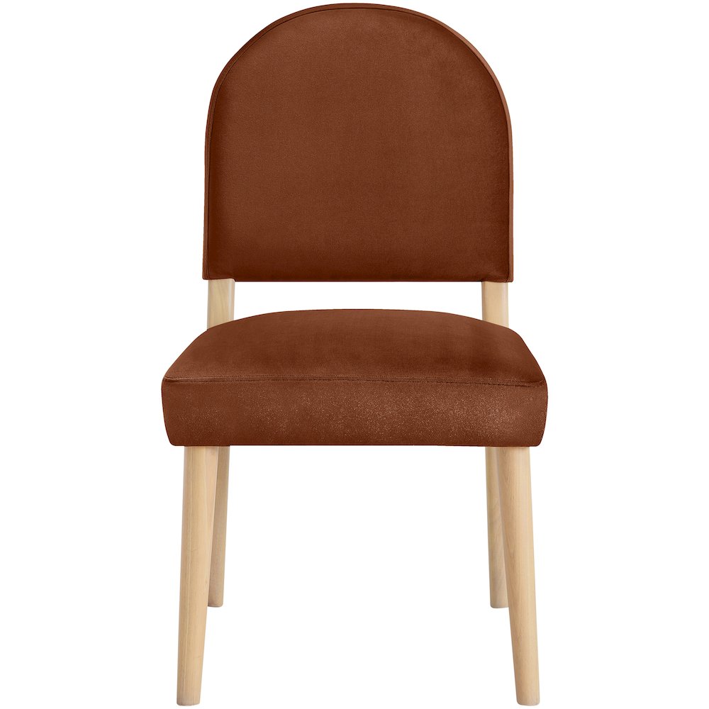 Varinelle Cognac Velvet Upholstered Dining Chair, Set of 2