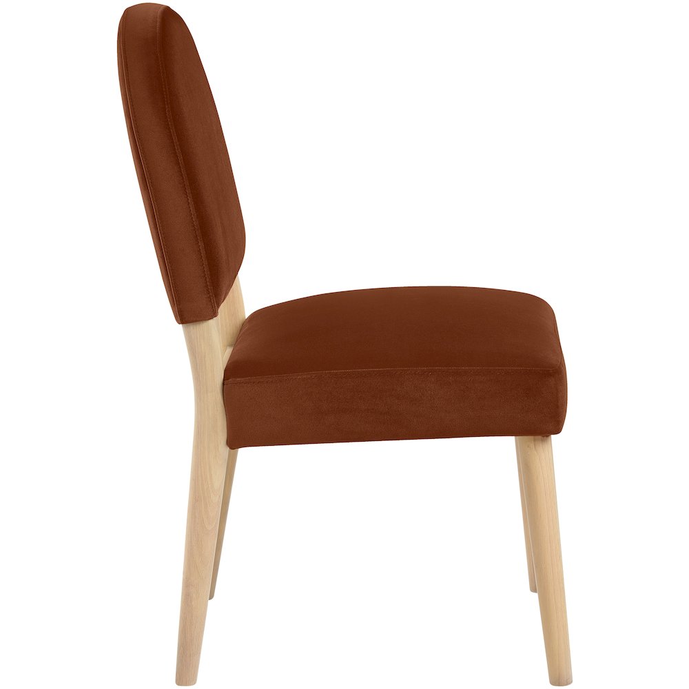Varinelle Cognac Velvet Upholstered Dining Chair, Set of 2