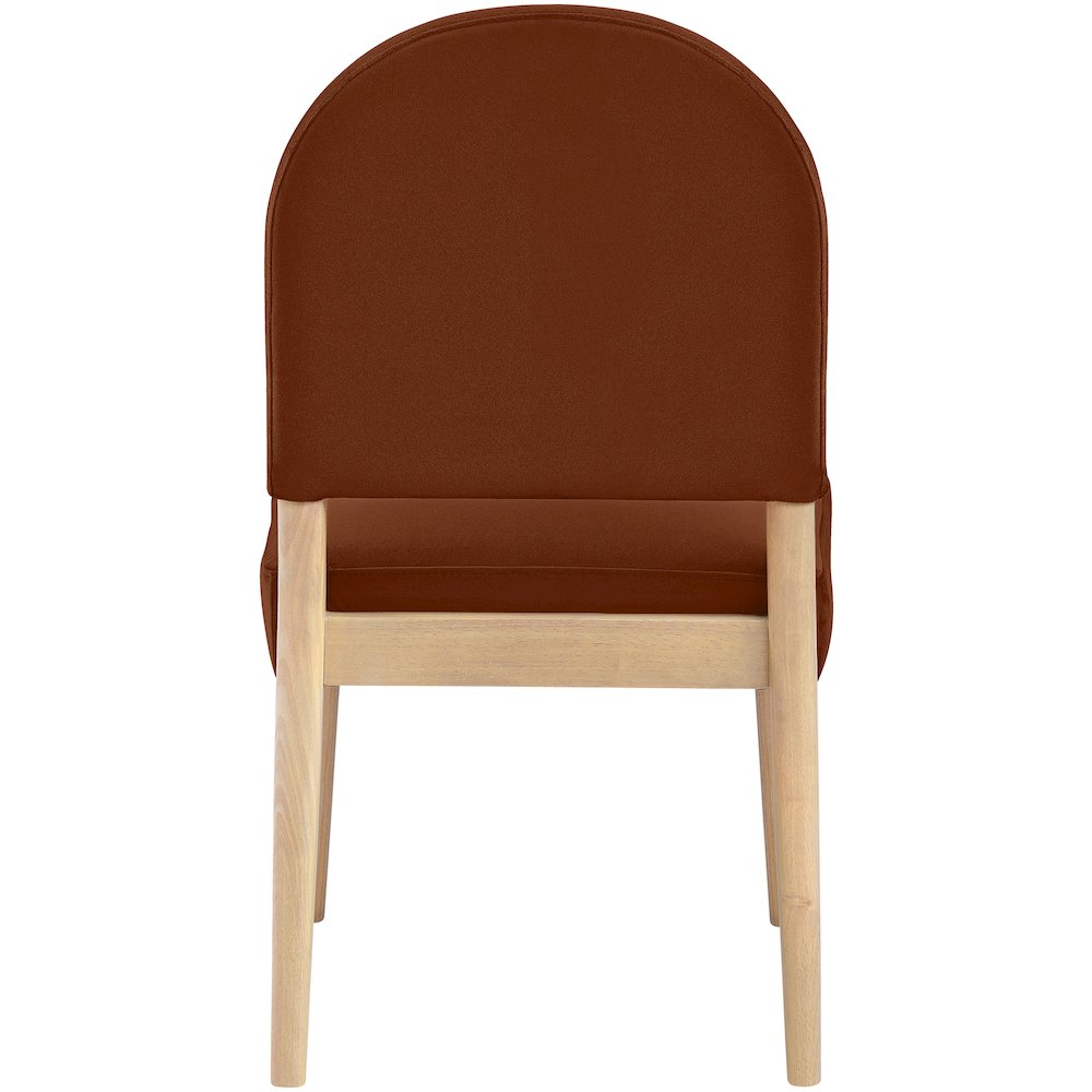 Varinelle Cognac Velvet Upholstered Dining Chair, Set of 2