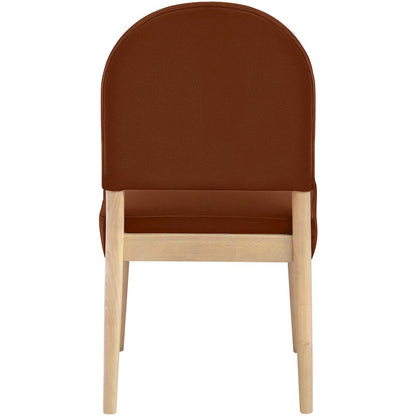 Varinelle Cognac Velvet Upholstered Dining Chair, Set of 2