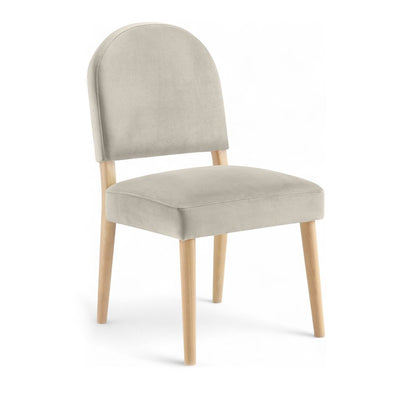 Varinelle Cream Velvet Upholstered Dining Chair, Set of 2