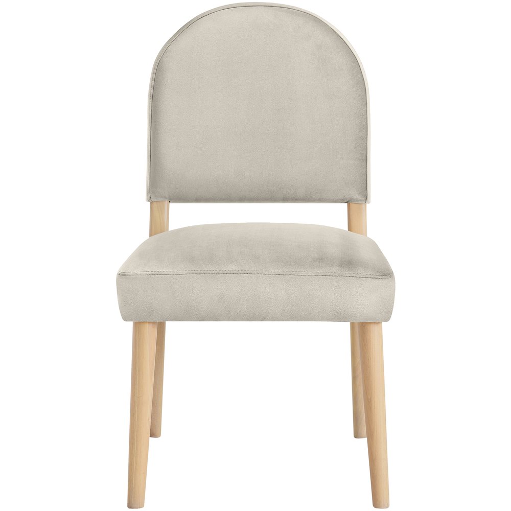 Varinelle Cream Velvet Upholstered Dining Chair, Set of 2