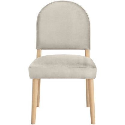 Varinelle Cream Velvet Upholstered Dining Chair, Set of 2