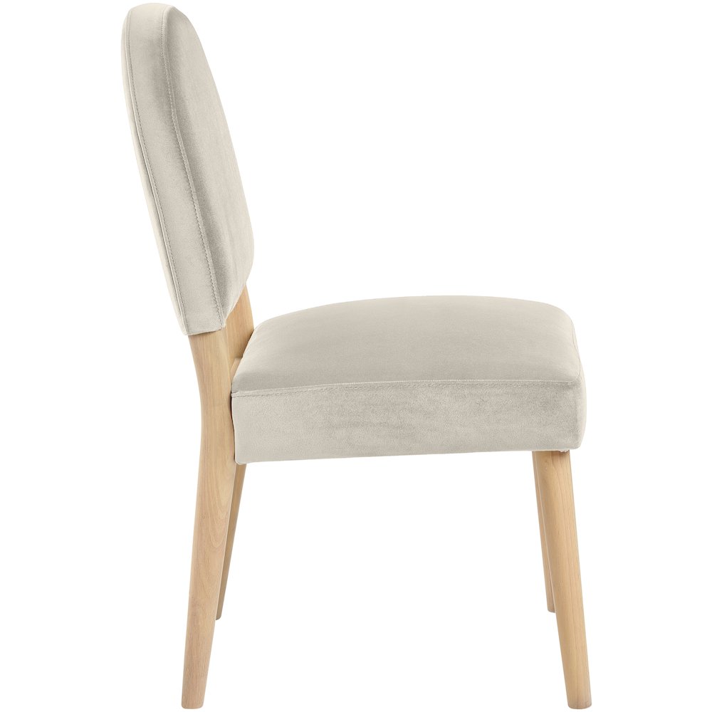 Varinelle Cream Velvet Upholstered Dining Chair, Set of 2