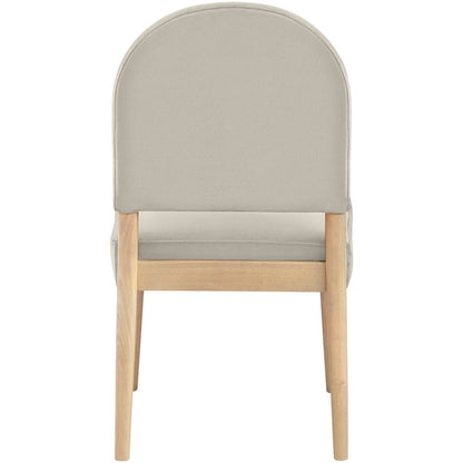 Varinelle Cream Velvet Upholstered Dining Chair, Set of 2
