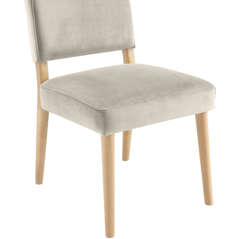 Varinelle Cream Velvet Upholstered Dining Chair, Set of 2