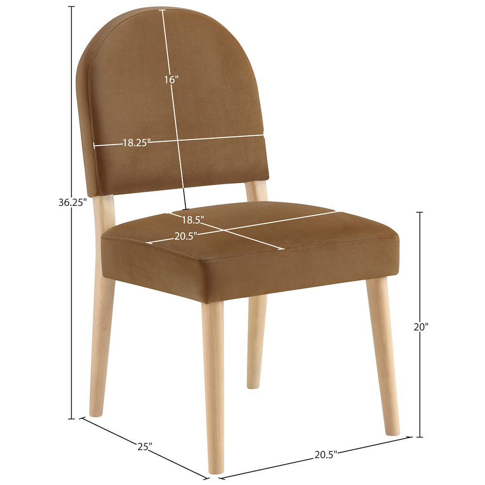 Varinelle Saddle Velvet Upholstered Dining Chair, Set of 2