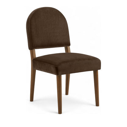 Varinelle Brown Velvet Upholstered Dining Chair, Set of 2