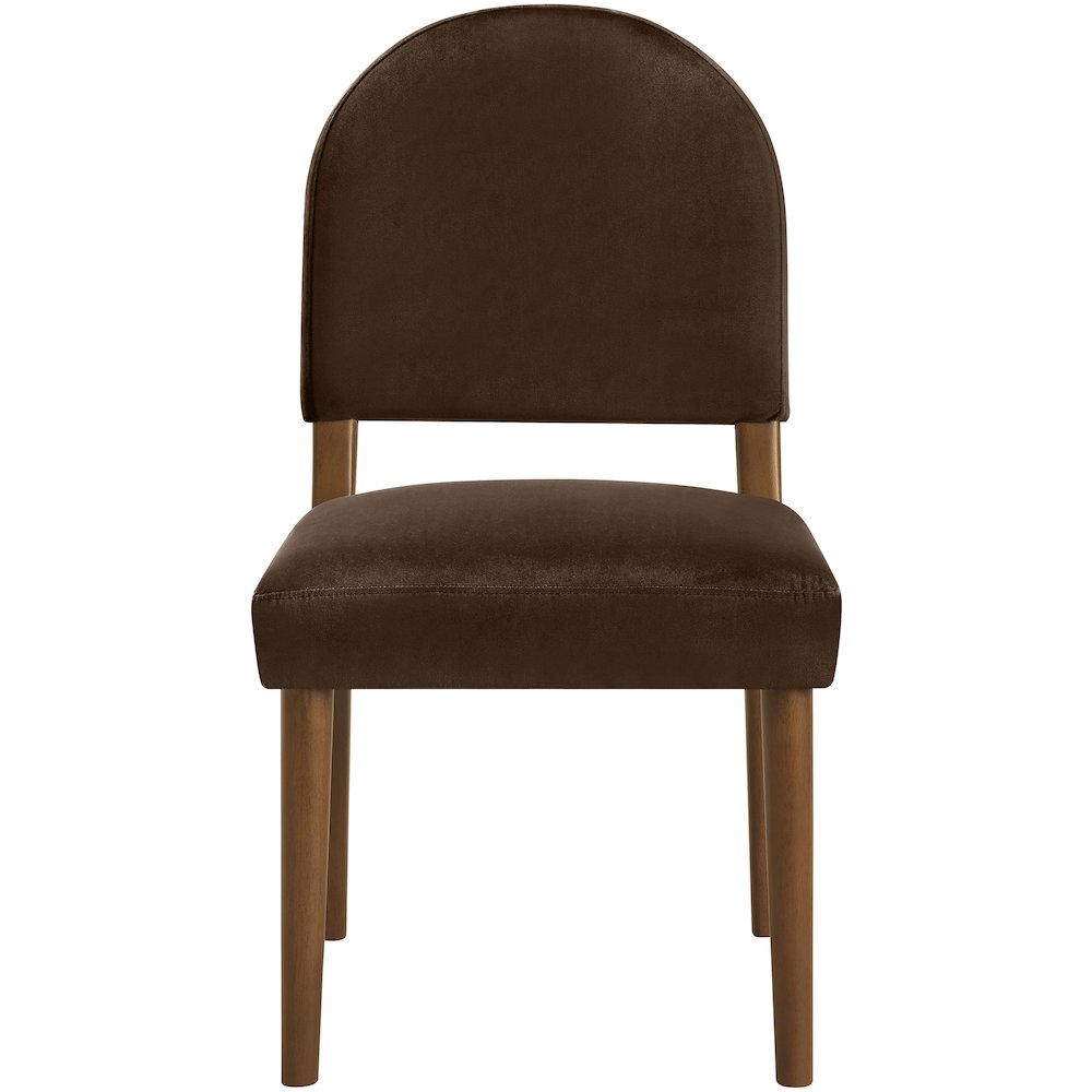 Varinelle Brown Velvet Upholstered Dining Chair, Set of 2