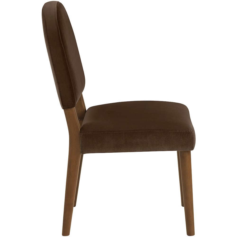 Varinelle Brown Velvet Upholstered Dining Chair, Set of 2