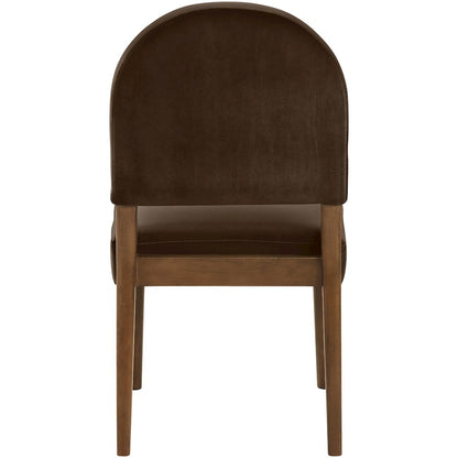 Varinelle Brown Velvet Upholstered Dining Chair, Set of 2