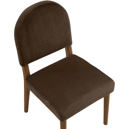 Varinelle Brown Velvet Upholstered Dining Chair, Set of 2