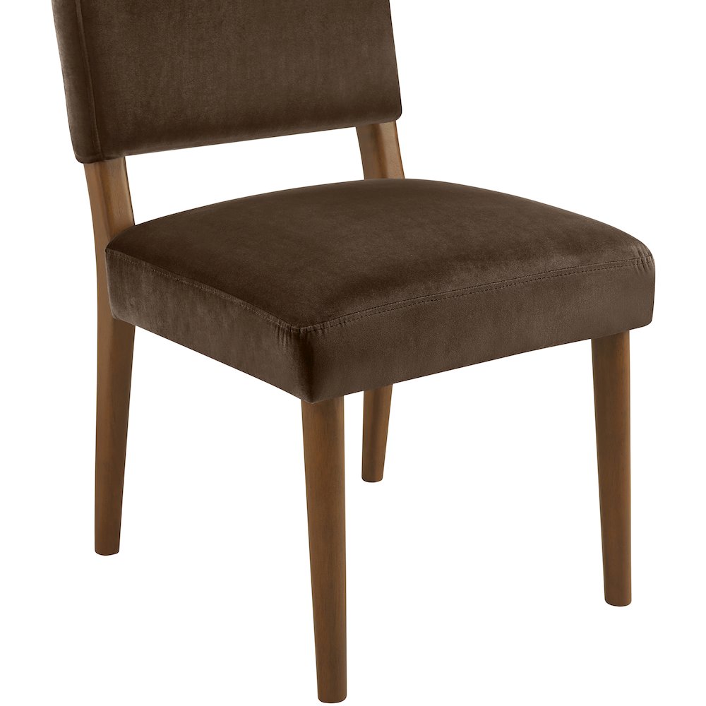Varinelle Brown Velvet Upholstered Dining Chair, Set of 2