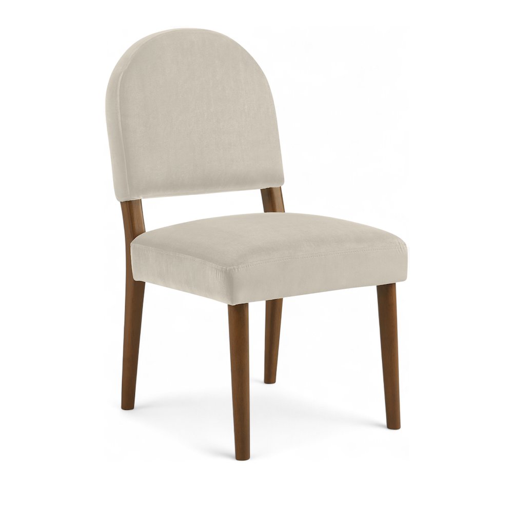 Varinelle Cream Velvet Upholstered Dining Chair, Set of 2
