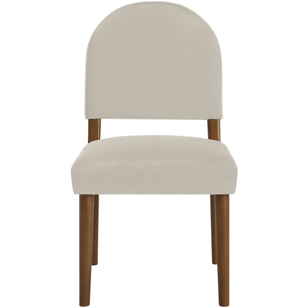 Varinelle Cream Velvet Upholstered Dining Chair, Set of 2