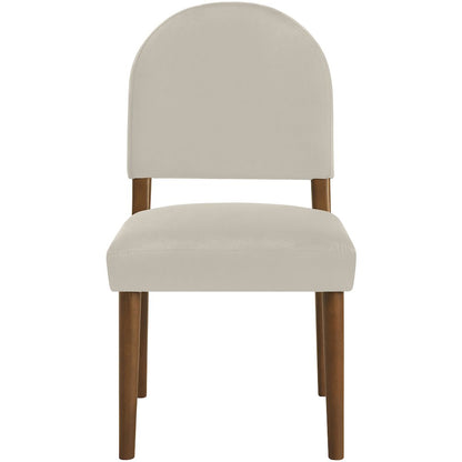 Varinelle Cream Velvet Upholstered Dining Chair, Set of 2