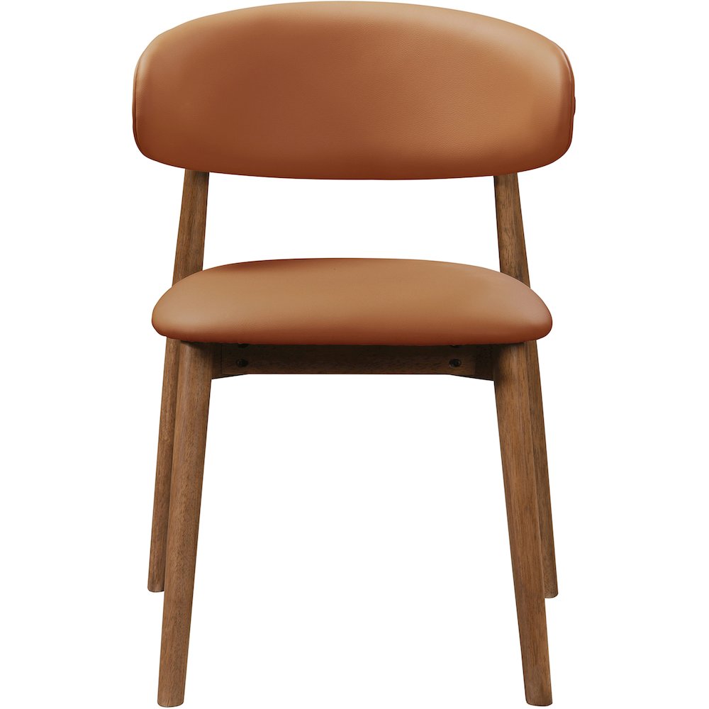 Leesa Cognac Vegan Leather Upholstered Dining Chair, Set of 2