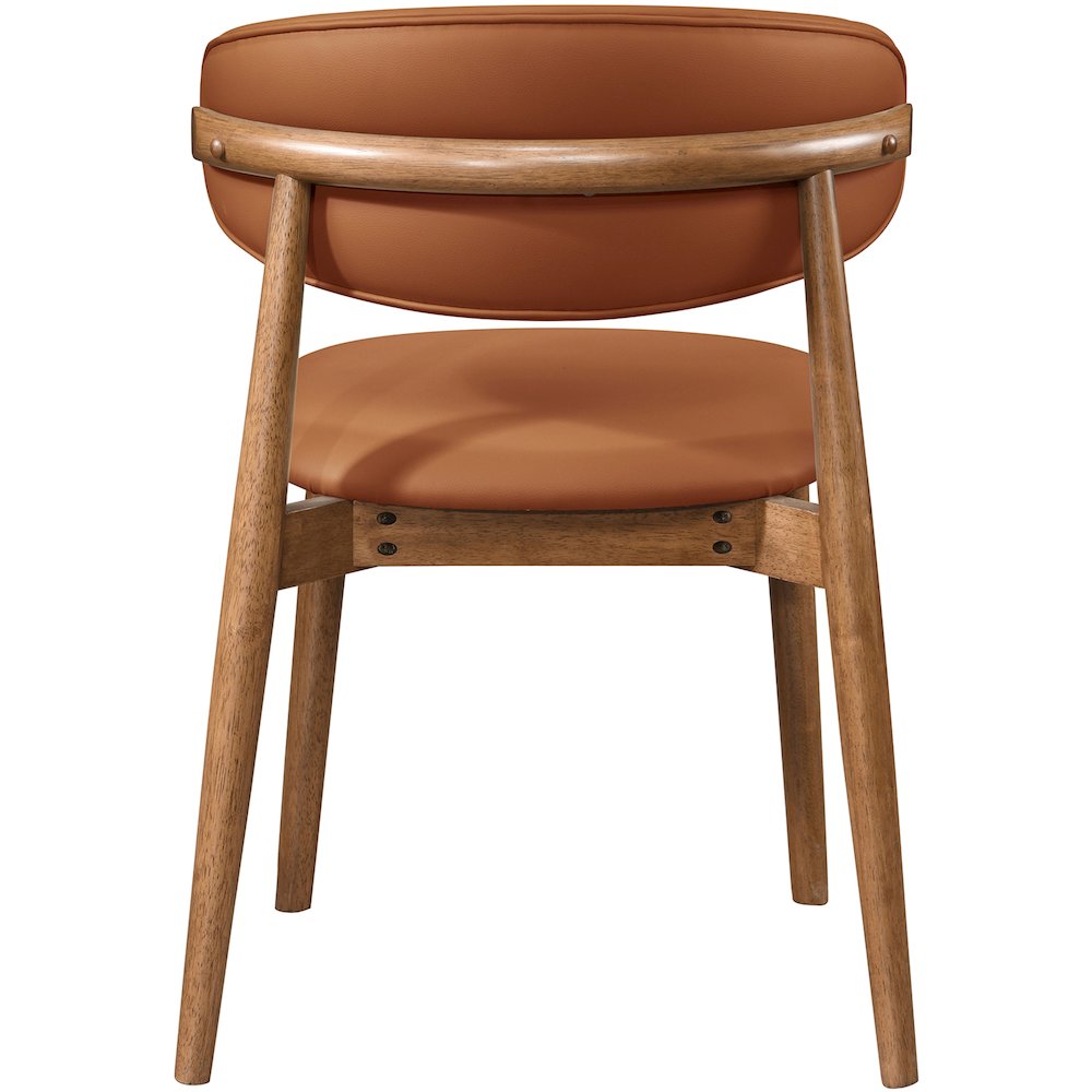 Leesa Cognac Vegan Leather Upholstered Dining Chair, Set of 2