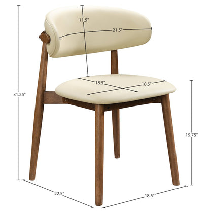 Leesa Cream Vegan Leather Upholstered Dining Chair, Set of 2