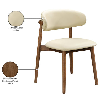 Leesa Cream Vegan Leather Upholstered Dining Chair, Set of 2