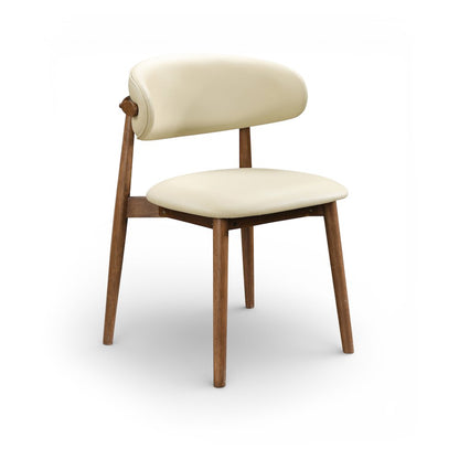 Leesa Cream Vegan Leather Upholstered Dining Chair, Set of 2