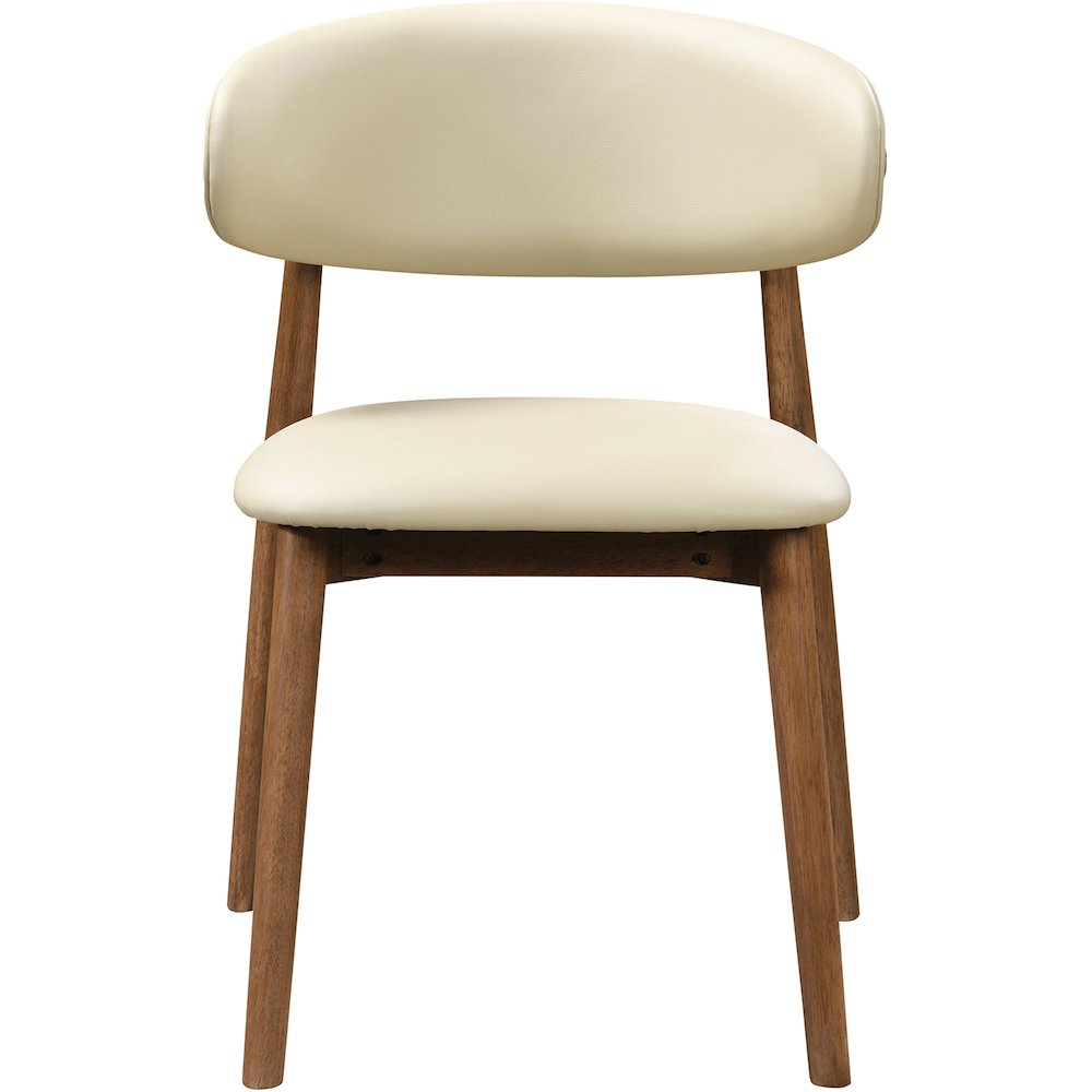Leesa Cream Vegan Leather Upholstered Dining Chair, Set of 2