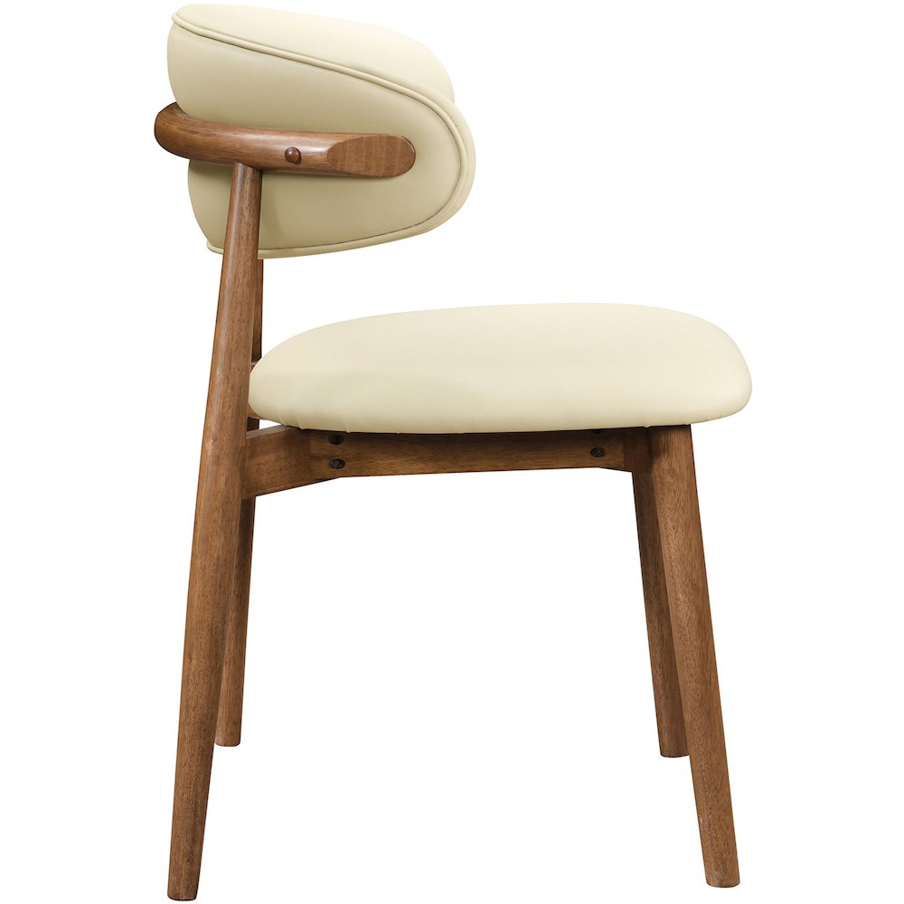 Leesa Cream Vegan Leather Upholstered Dining Chair, Set of 2