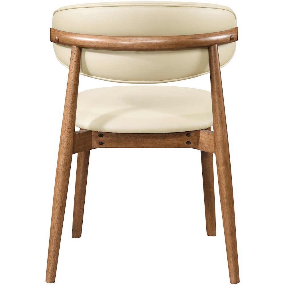 Leesa Cream Vegan Leather Upholstered Dining Chair, Set of 2