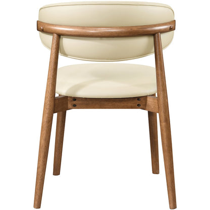 Leesa Cream Vegan Leather Upholstered Dining Chair, Set of 2