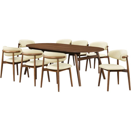 Leesa Cream Vegan Leather Upholstered Dining Chair, Set of 2