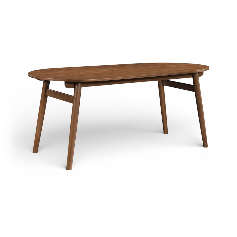 Leesa 71" Brown Solid Wood And Walnut Veneer Dining Table