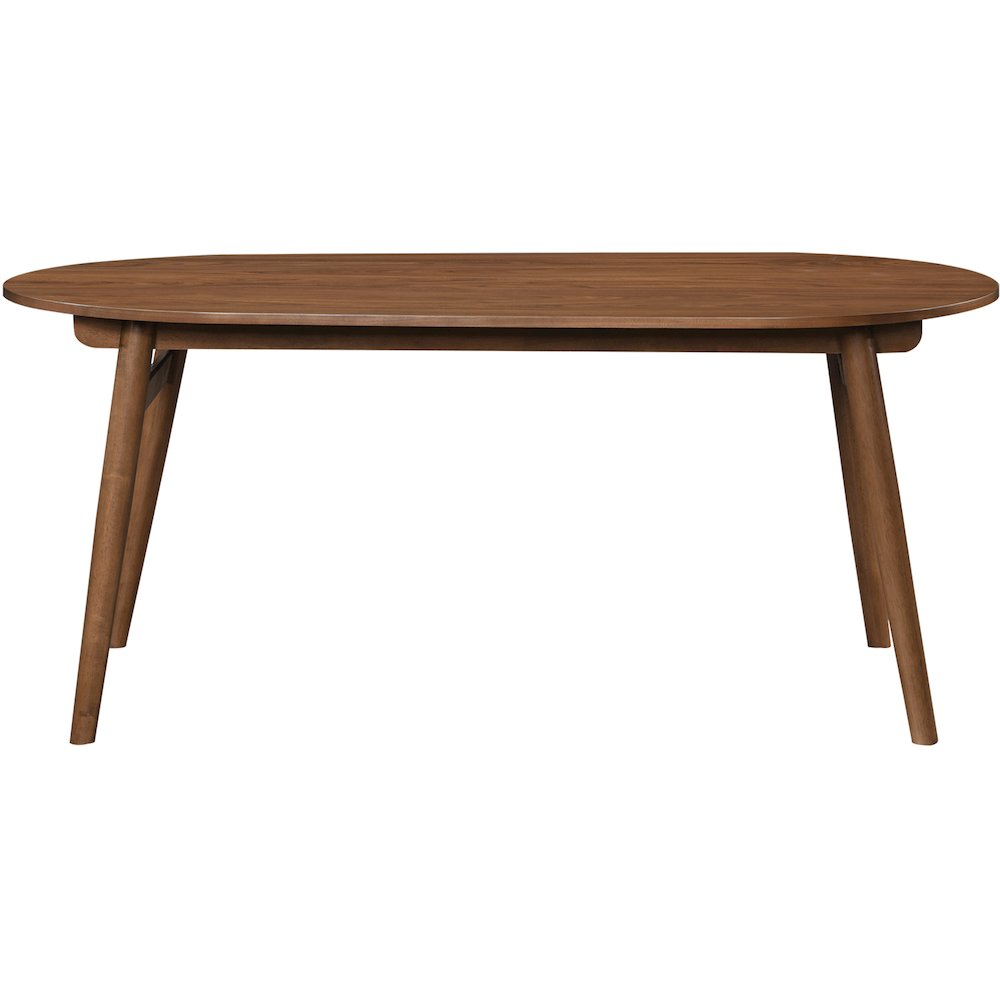 Leesa 71" Brown Solid Wood And Walnut Veneer Dining Table