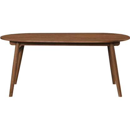 Leesa 71" Brown Solid Wood And Walnut Veneer Dining Table