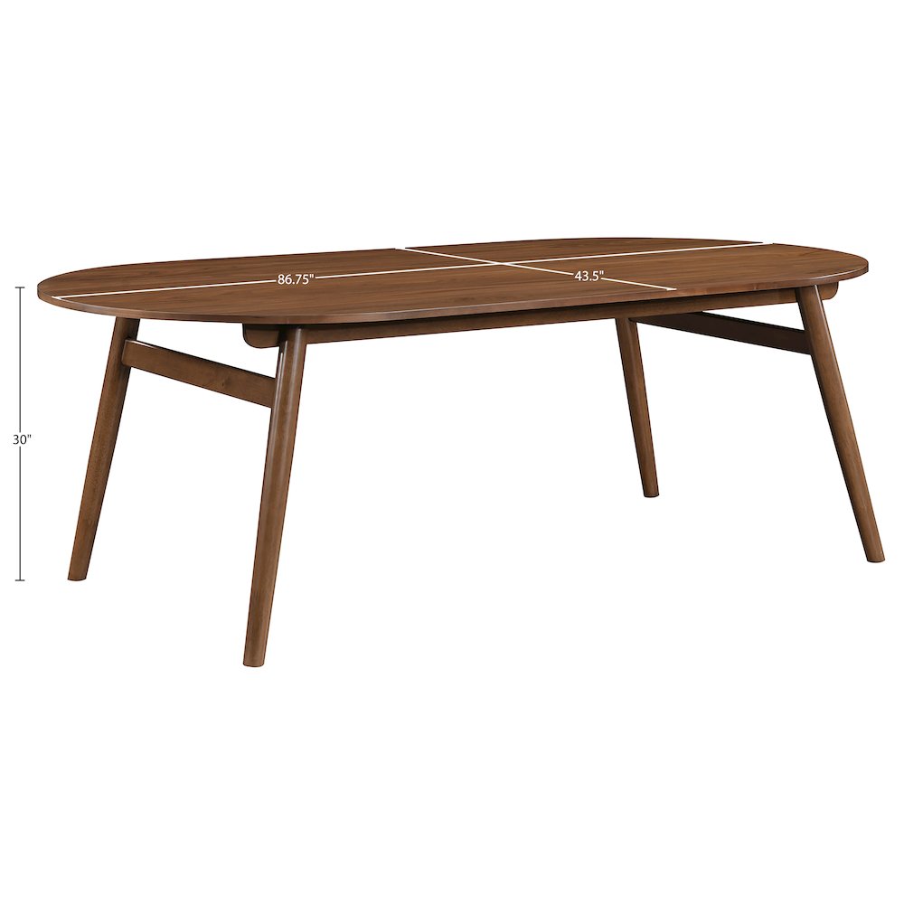 Leesa 86.75" Brown Solid Wood And Walnut Veneer Dining Table