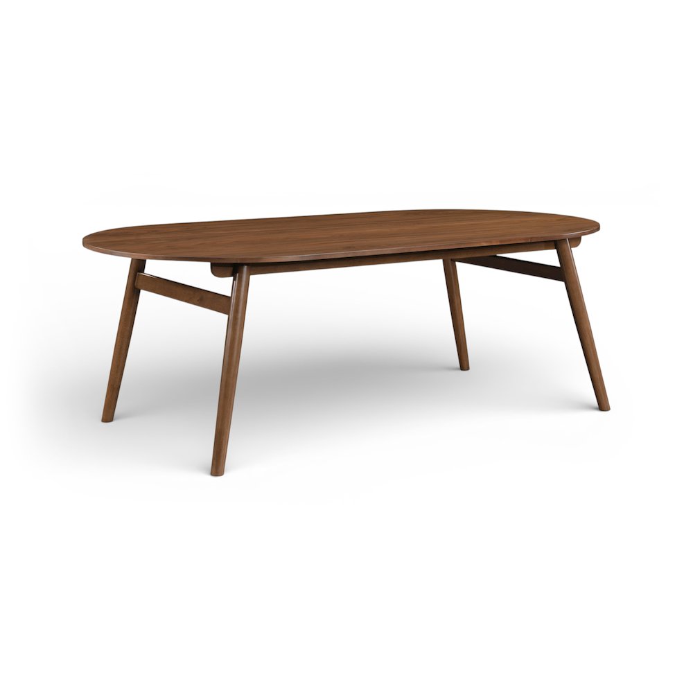 Leesa 86.75" Brown Solid Wood And Walnut Veneer Dining Table