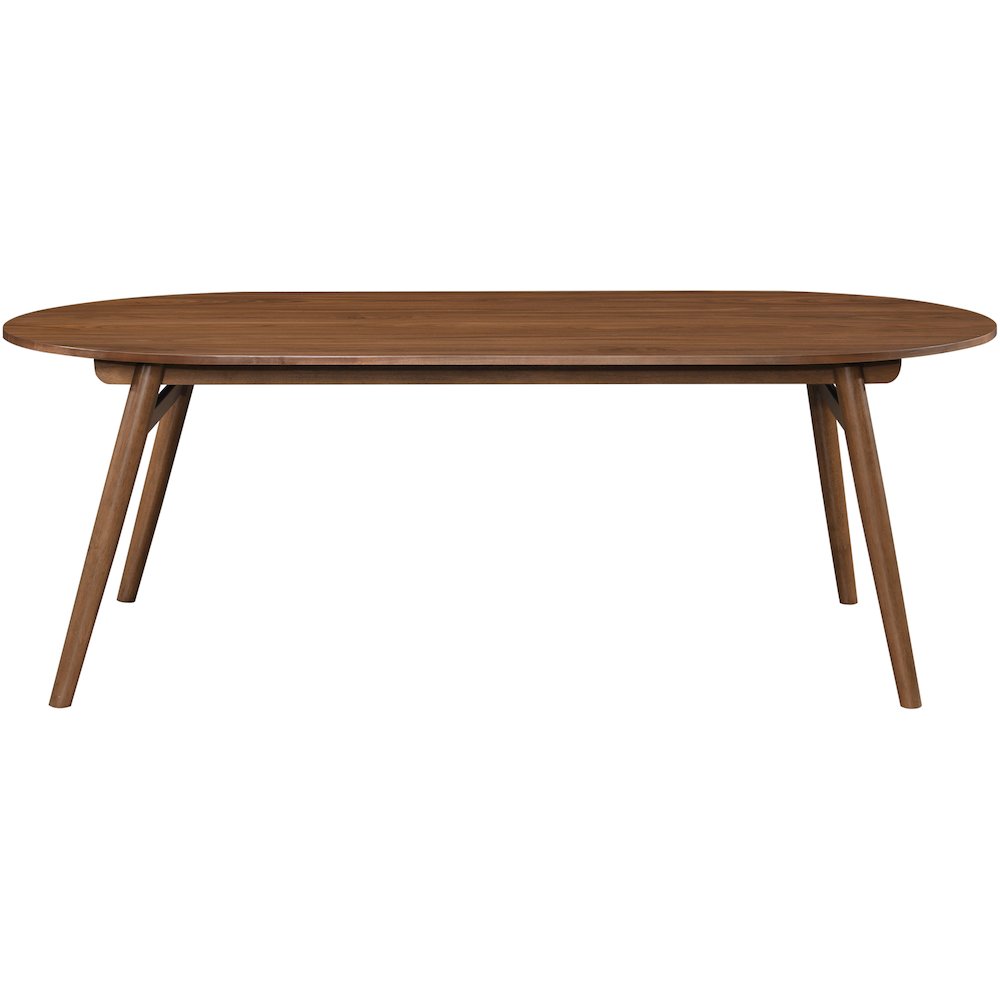 Leesa 86.75" Brown Solid Wood And Walnut Veneer Dining Table