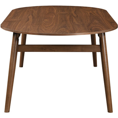 Leesa 86.75" Brown Solid Wood And Walnut Veneer Dining Table