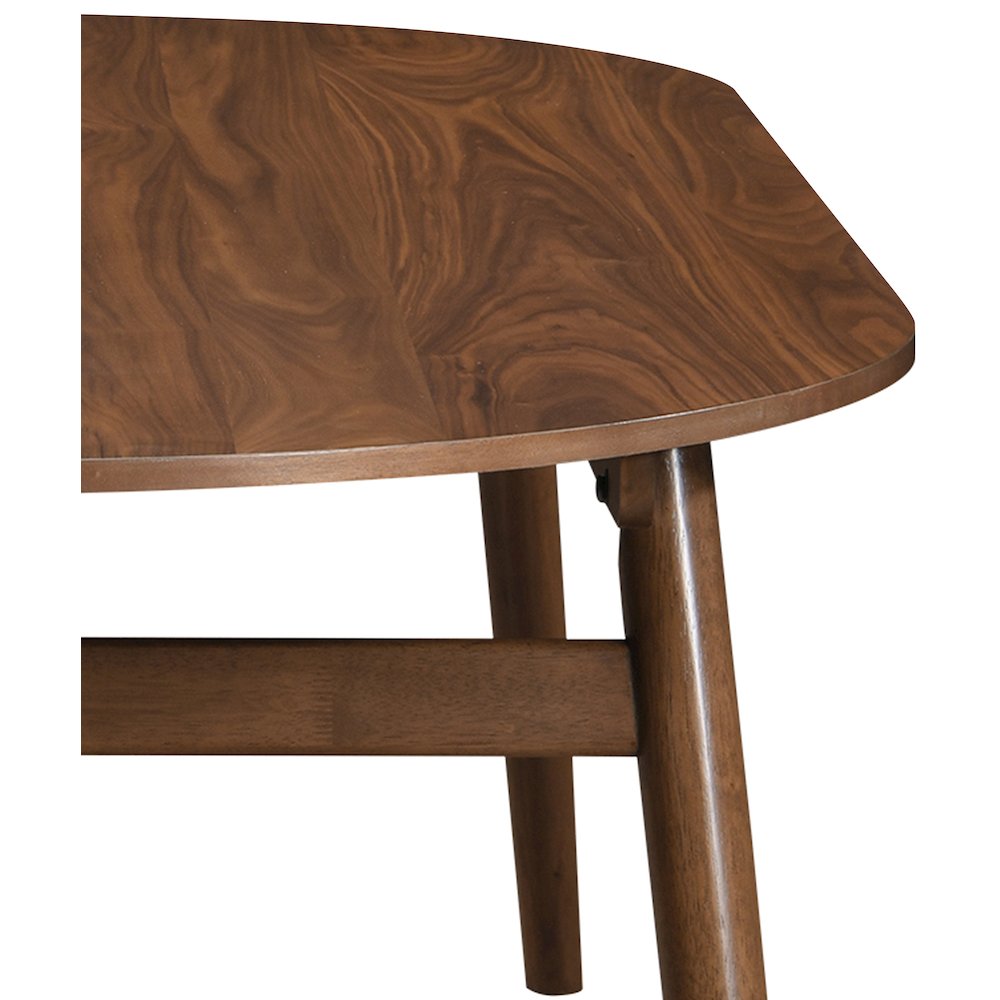 Leesa 86.75" Brown Solid Wood And Walnut Veneer Dining Table