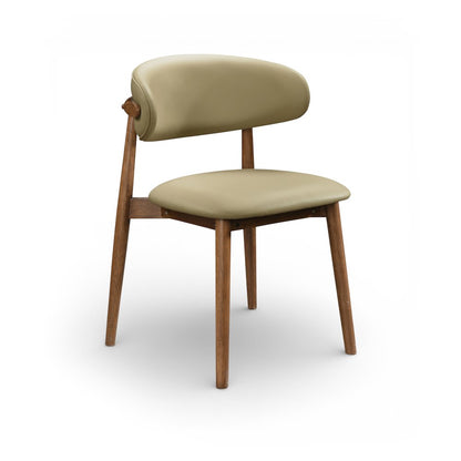 Leesa Khaki Vegan Leather Upholstered Dining Chair, Set of 2