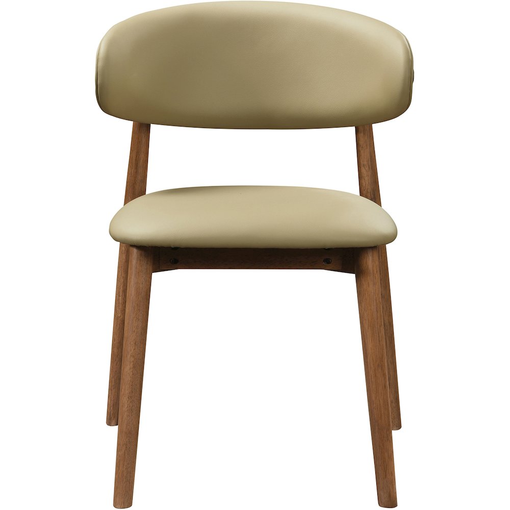 Leesa Khaki Vegan Leather Upholstered Dining Chair, Set of 2
