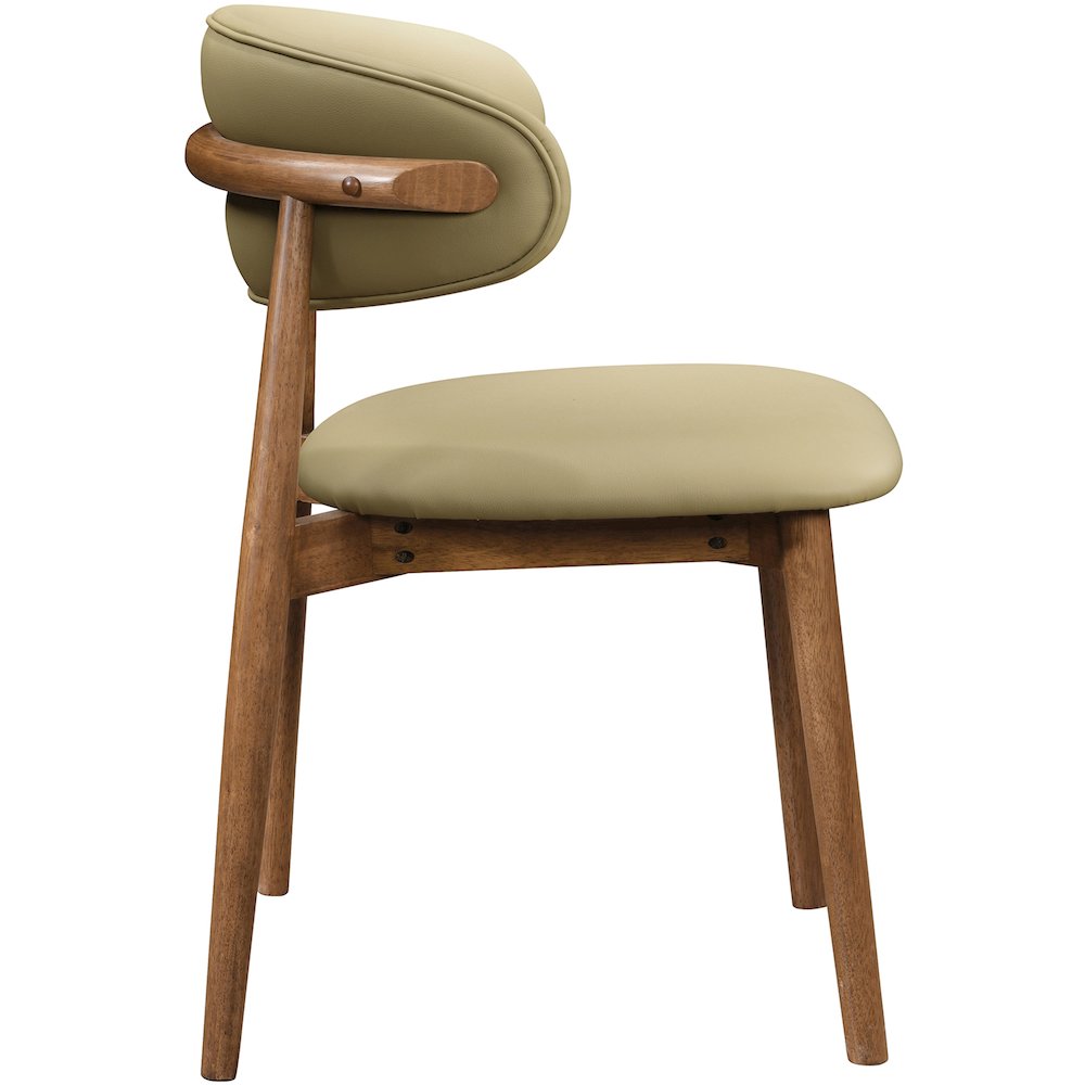 Leesa Khaki Vegan Leather Upholstered Dining Chair, Set of 2