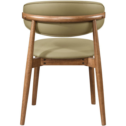 Leesa Khaki Vegan Leather Upholstered Dining Chair, Set of 2