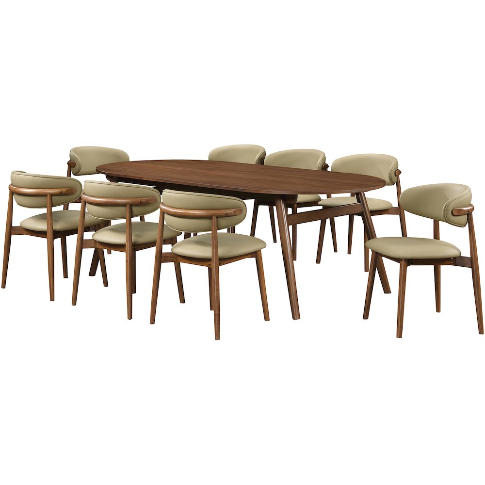 Leesa Khaki Vegan Leather Upholstered Dining Chair, Set of 2